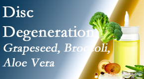 Cox Chiropractic Medicine Inc presents interesting studies on how to treat degenerated discs with grapeseed oil, aloe and broccoli sprout extract.