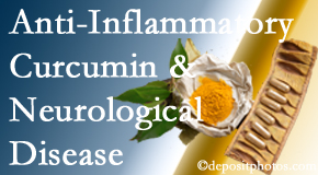 Cox Chiropractic Medicine Inc introduces recent findings on the benefit of curcumin on inflammation reduction and even neurological disease containment.