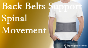 Cox Chiropractic Medicine Inc offers support for the benefit of back belts for back pain sufferers as they resume activities of daily living.