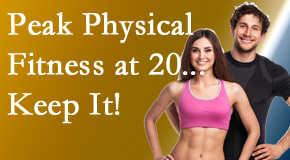 Knowing that fitness levels peak at 20 years of age, Cox Chiropractic Medicine Inc helps relieve and rebuild painful bodies of all ages and fitness levels.