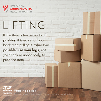 Cox Chiropractic Medicine Inc advises lifting with your legs.