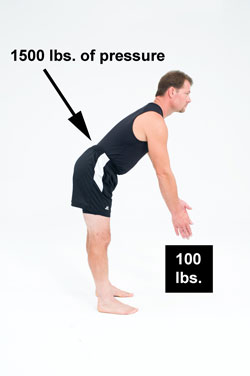 pressure on spine when lifting