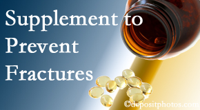 Cox Chiropractic Medicine Inc suggests nutritional supplementation with vitamin D and calcium to prevent osteoporotic fractures.