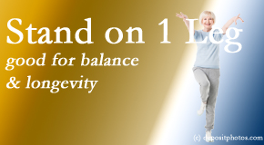 Cox Chiropractic Medicine Inc shares recent research that notes how those who can balance on one leg for 10 seconds at a time have a lesser risk of death.