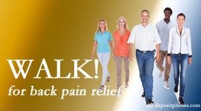 Cox Chiropractic Medicine Inc urges Fort Wayne back pain sufferers to walk to lessen back pain and related pain.