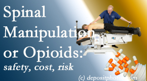 Cox Chiropractic Medicine Inc presents new comparison studies of the safety, cost, and effectiveness in reducing the need for further care of chronic low back pain: opioid vs spinal manipulation treatments.