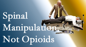 Chiropractic spinal manipulation at Cox Chiropractic Medicine Inc is worthwhile over opioids for back pain control.