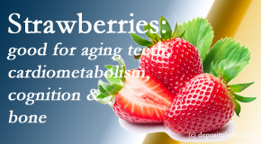 Cox Chiropractic Medicine Inc shares recent studies about the benefits of strawberries for aging teeth, bone, cognition and cardiometabolism.