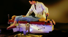 This is a picture of Cox Technic chiropratic spinal manipulation as performed at Cox Chiropractic Medicine Inc.