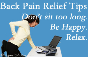 Cox Chiropractic Medicine Inc reminds you to not sit too long to keep back pain at bay!