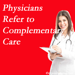 Cox Chiropractic Medicine Inc [presents how medical physicians are referring to complementary health approaches more, particularly for chiropractic manipulation and massage.