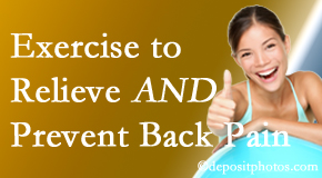 Cox Chiropractic Medicine Inc urges Fort Wayne back pain patients to exercise to prevent back pain and get relief from back pain.