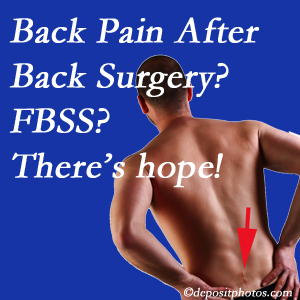 Fort Wayne chiropractic care has a treatment plan for relieving post-back surgery continued pain (FBSS or failed back surgery syndrome).