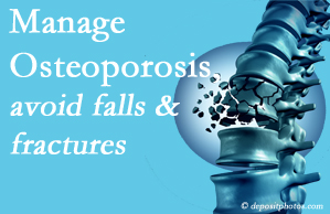 Cox Chiropractic Medicine Inc presents information on the benefit of managing osteoporosis to avoid falls and fractures as well tips on how to do that.