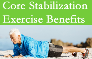 Cox Chiropractic Medicine Inc presents support for core stabilization exercises at any age in the management and prevention of back pain.